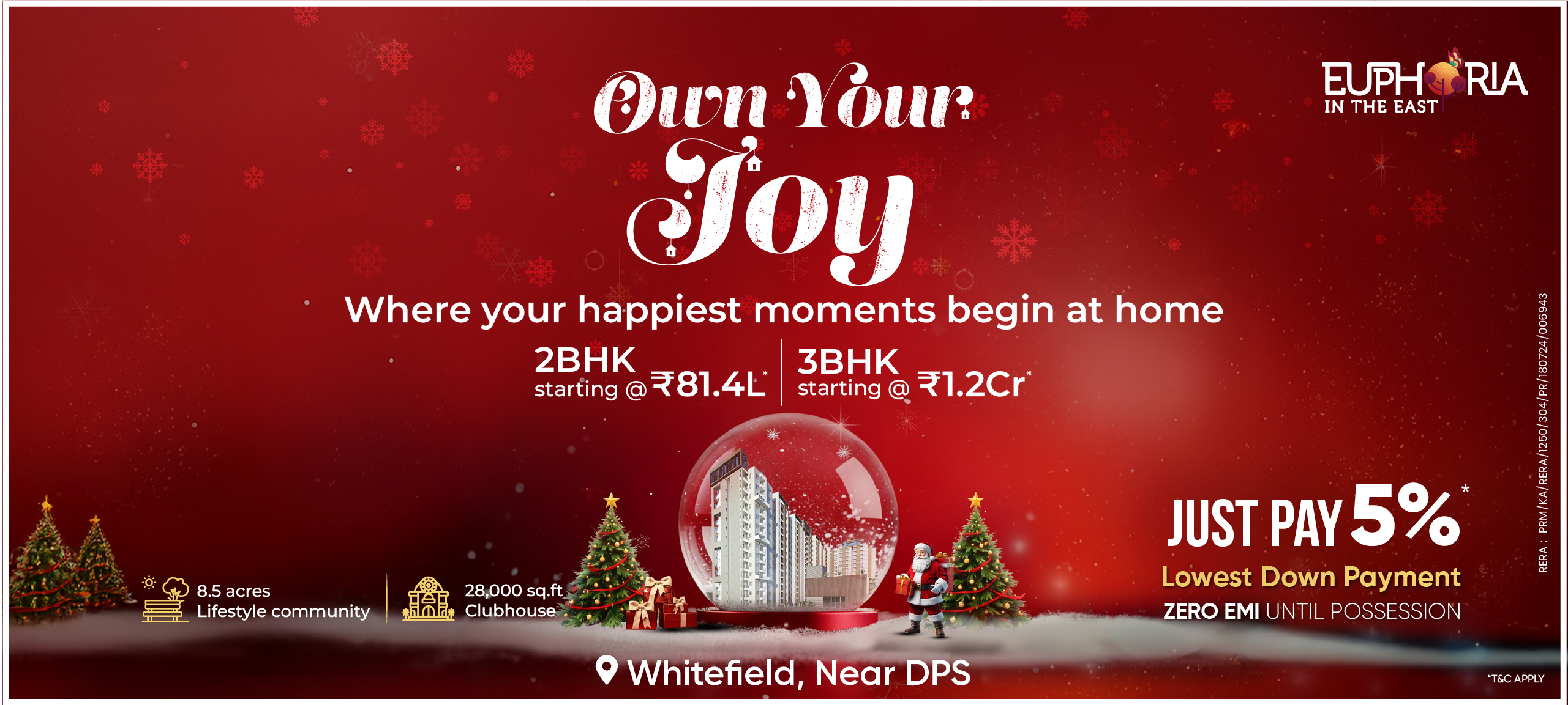 Euphoria in the East - Premium Apartments in Whitefield with Just 5% Down Payment and No Pre-EMI Until Possession.