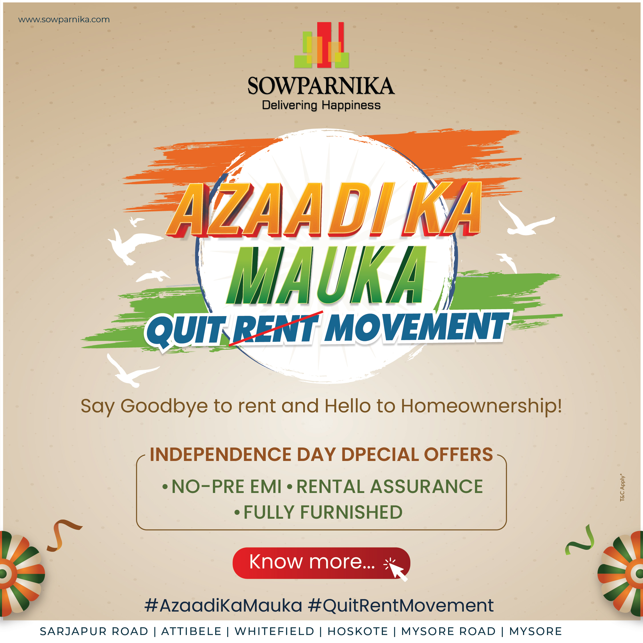 Sowparnika 2023 - Azaadi Ka Mauka - Declare your Independence & embrace a new chapter, Say goodbye to rent and hello to homeownership!