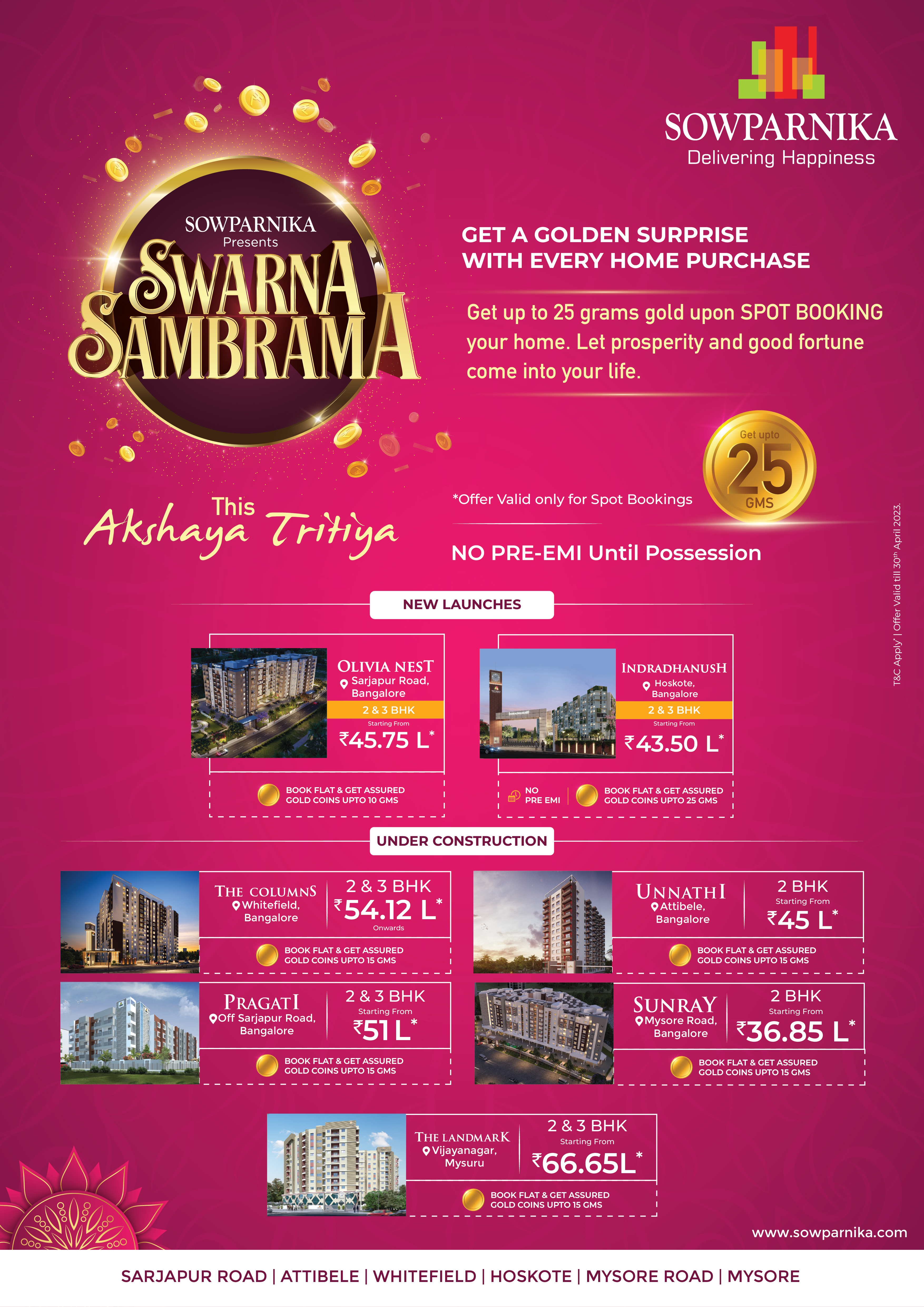 Sowparnika 2023 - Swarna Sambrama - Get a Golden Surprise with Every Home Purchase
