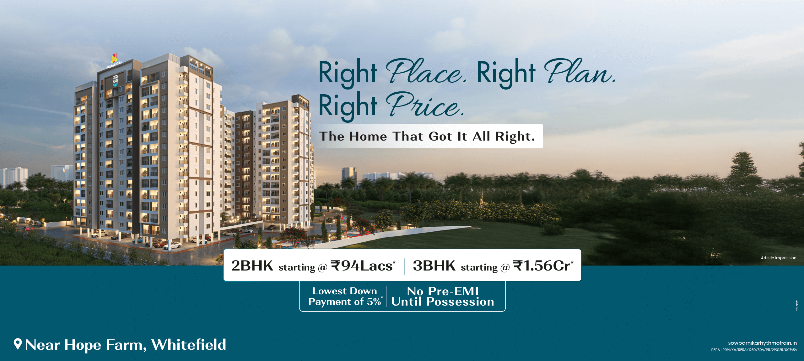 rhythm of rain Near Hopefarm – Exclusive Real Estate Opportunity in Whitefield. Join the Priority List for Preferred Buyer Advantage.