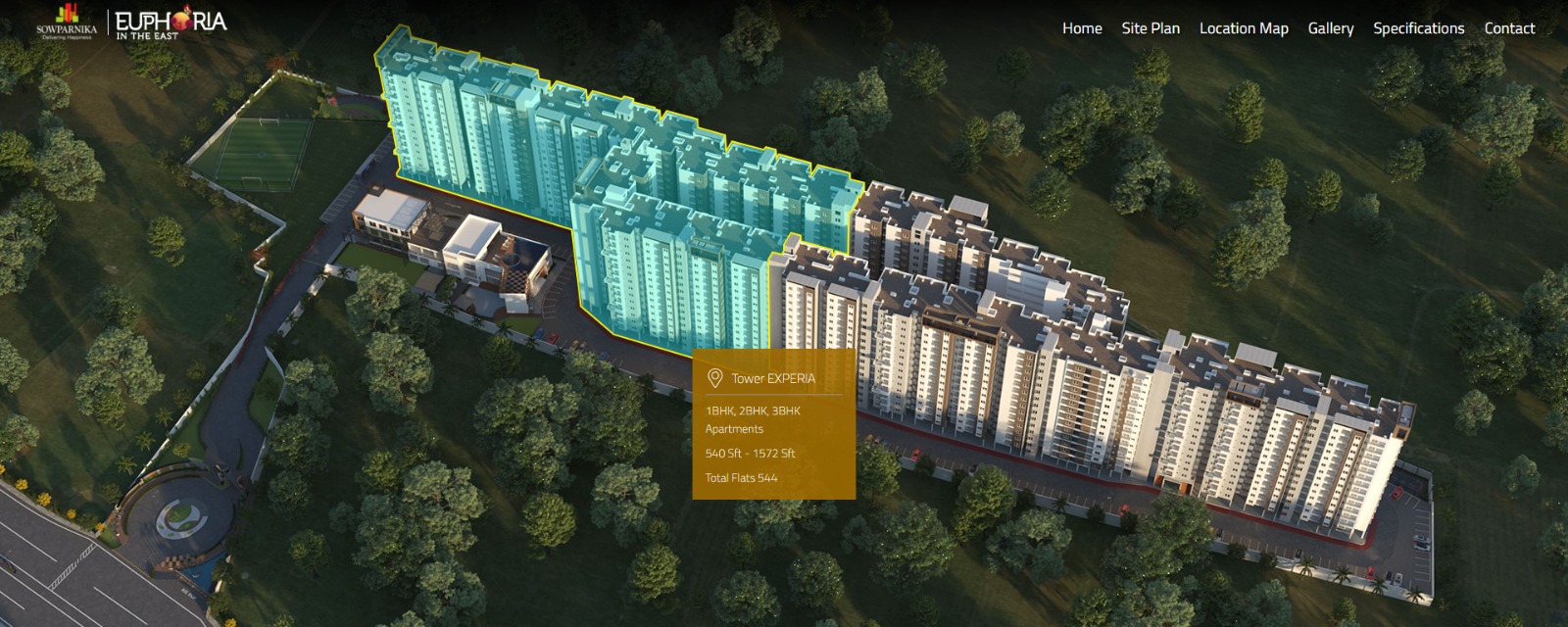 Explore interactive floor plans, 2D and 3D views, and compare 2 and 3 BHK flats at Sowparnika Euphoria In The East
