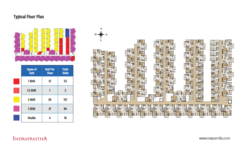 Sowparnika Indraprastha - Typical Floor Plan Showcasing Apartment Layout